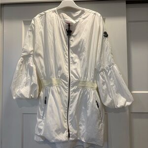 Moncler Silk Biker Jacket in White